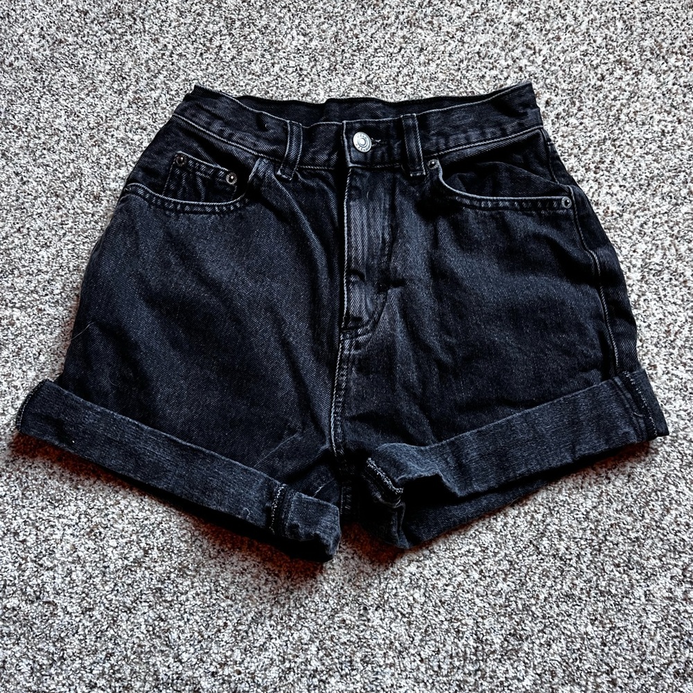 ASOS High Waist Black Denim Shorts
